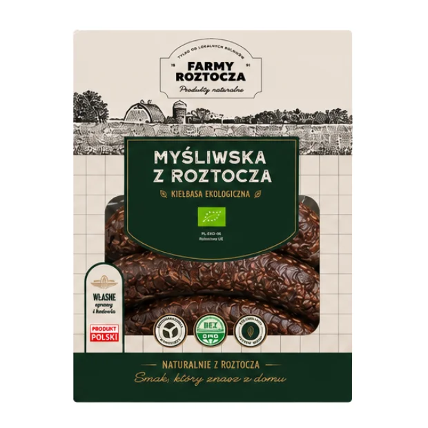 Kiełbasa Myśliwska z Roztocza Bio, 400 g, Farmy Roztocza