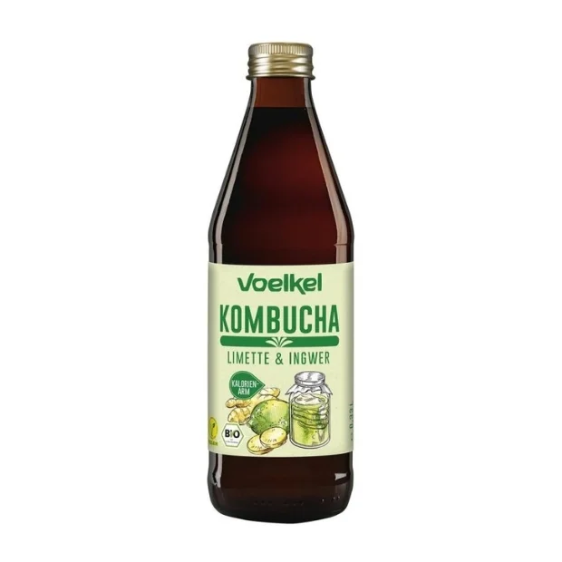 Kombucha limonka-imbir Bio, 330 ml, Voelkel