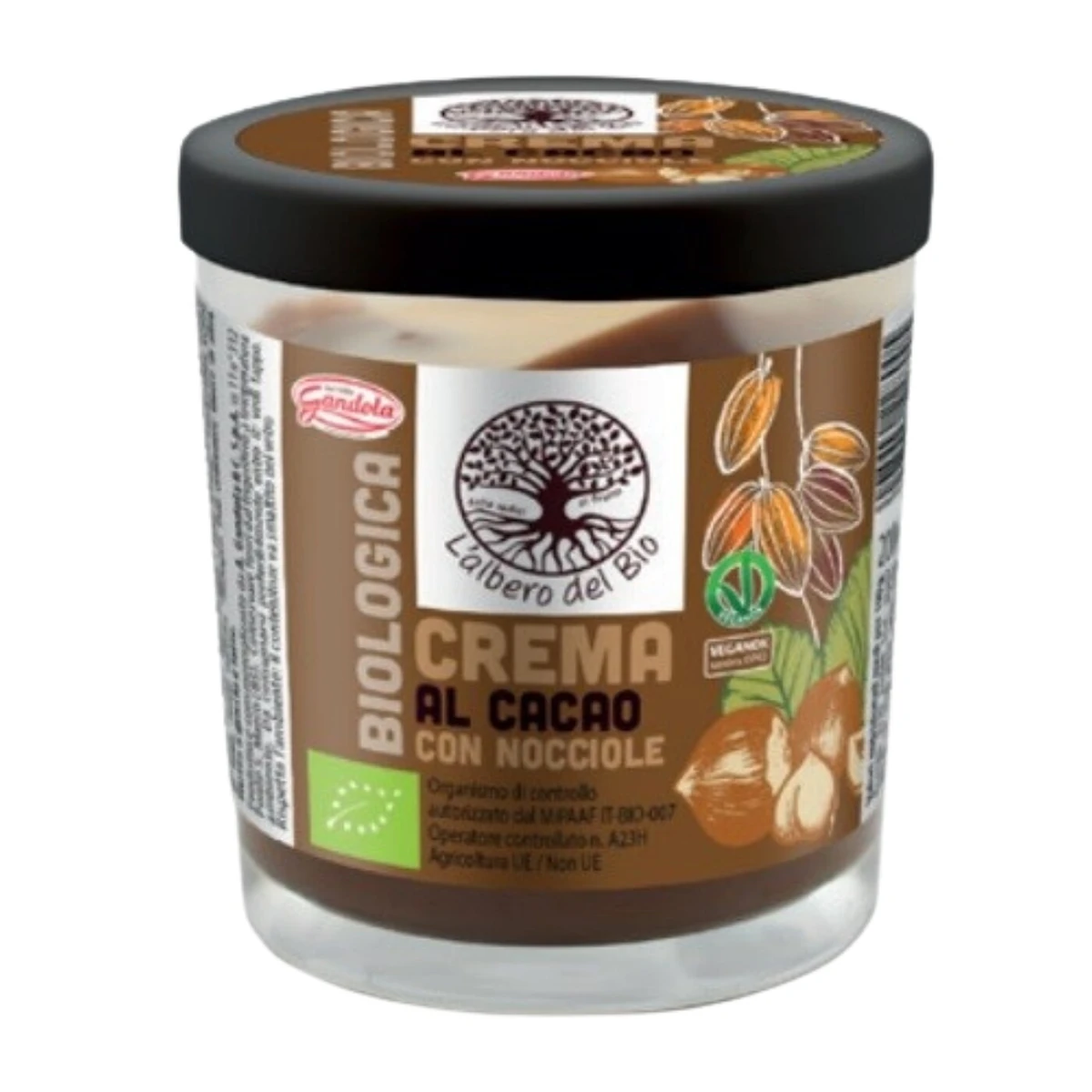 Krem czekoladowy z orzechami laskowymi wegański Bio, Gandola
