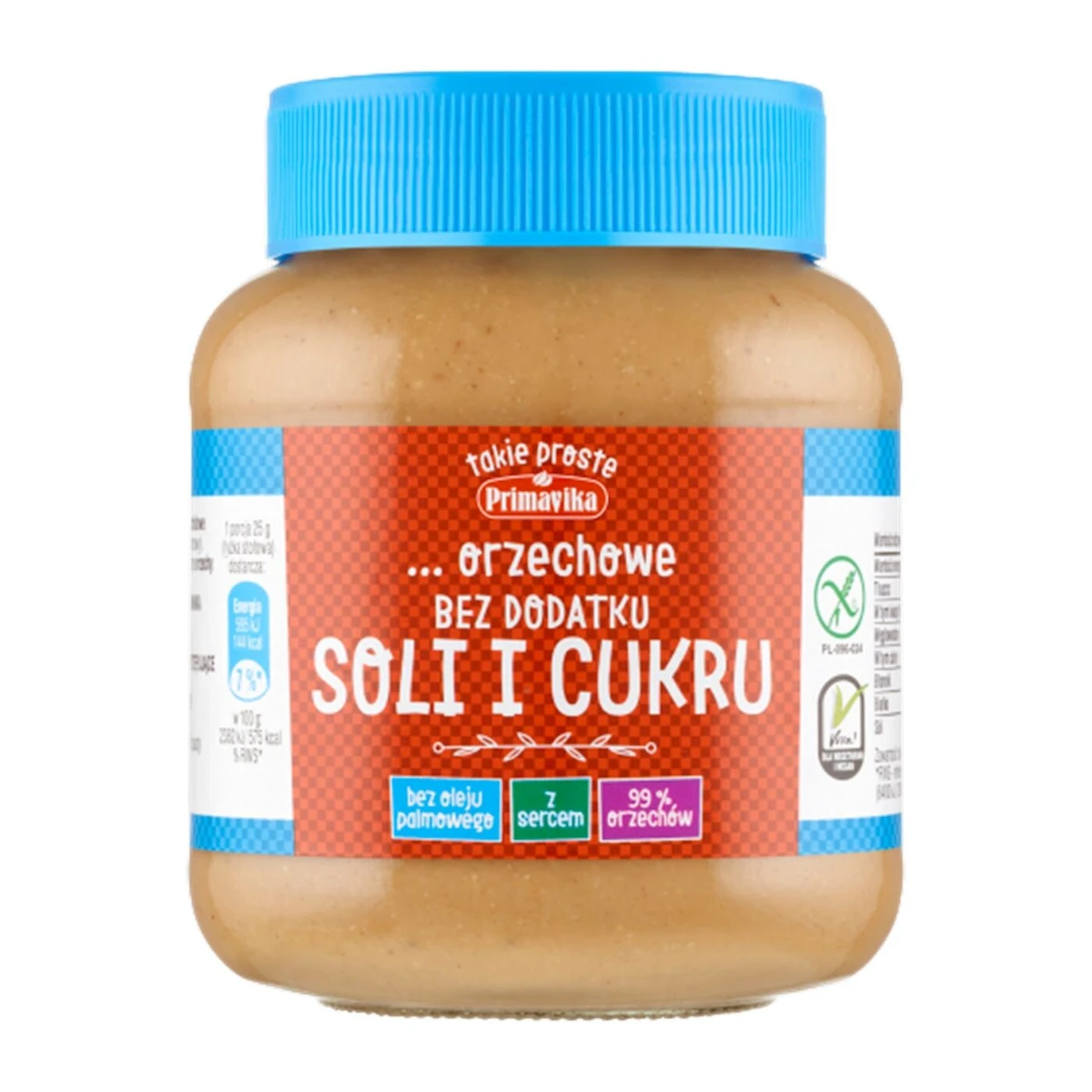 Krem z orzeszków ziemnych prażonych bez dodatku soli i cukru, Primavika