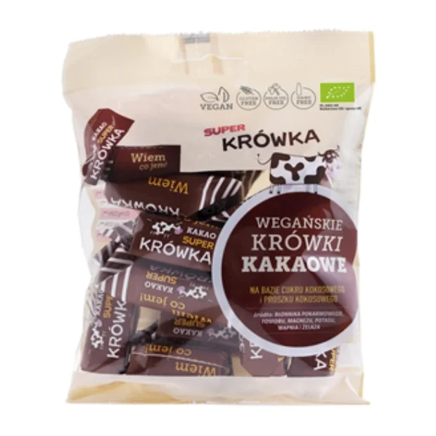 Krówki kakaowe bezmleczne bezglutenowe Bio, 150 g, Me Gusto