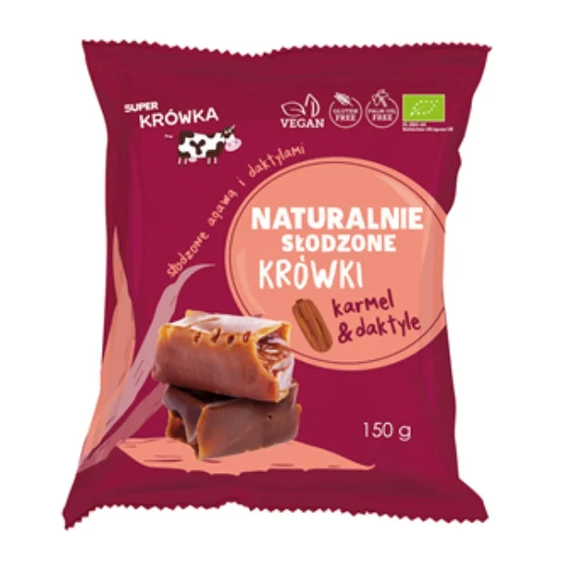Krówki słodzone agawą i daktylami bezmleczne bezglutenowe Bio, 150 g,  Me Gusto