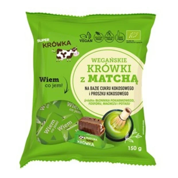 Krówki z matchą bezmleczne bezglutenowe Bio, 150 g, Me Gusto