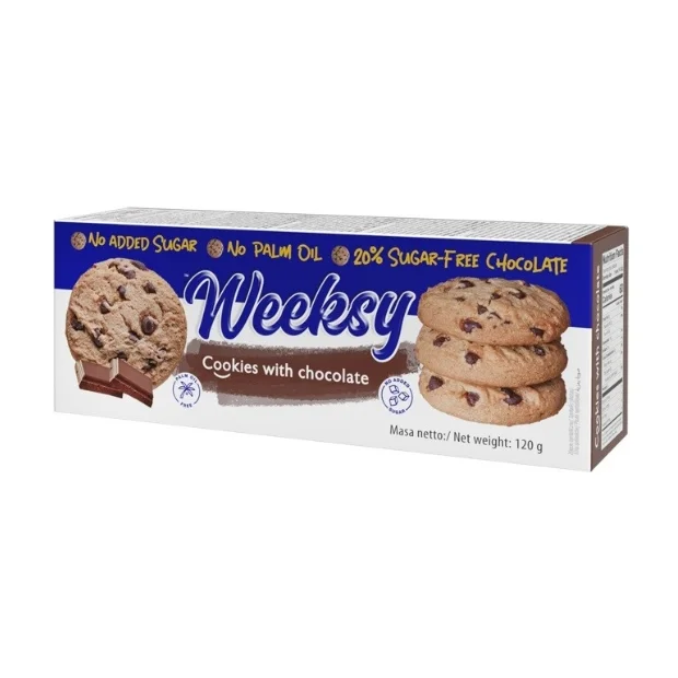 Kruche ciasteczka z czekoladą bez cukru, 120 g, Bogutti