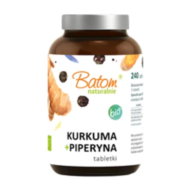 Kurkuma + piperyna Bio, 240 tabletek, Batom