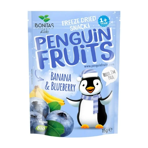 Liofilizowany banan i jagoda Bio, 15 g, Bonitas