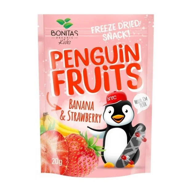 Liofilizowany banan i truskawka Bio, 15 g, Bonitas