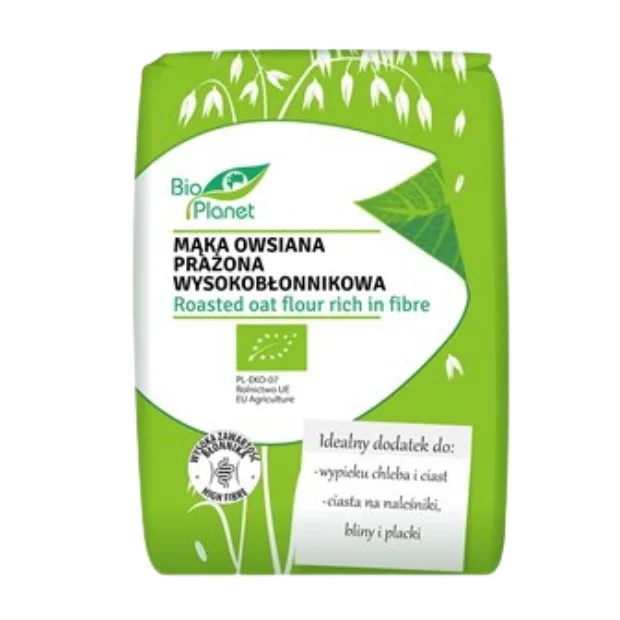 Mąka owsiana prażona wysokobłonnikowa Bio, 300 g, Bio Planet 