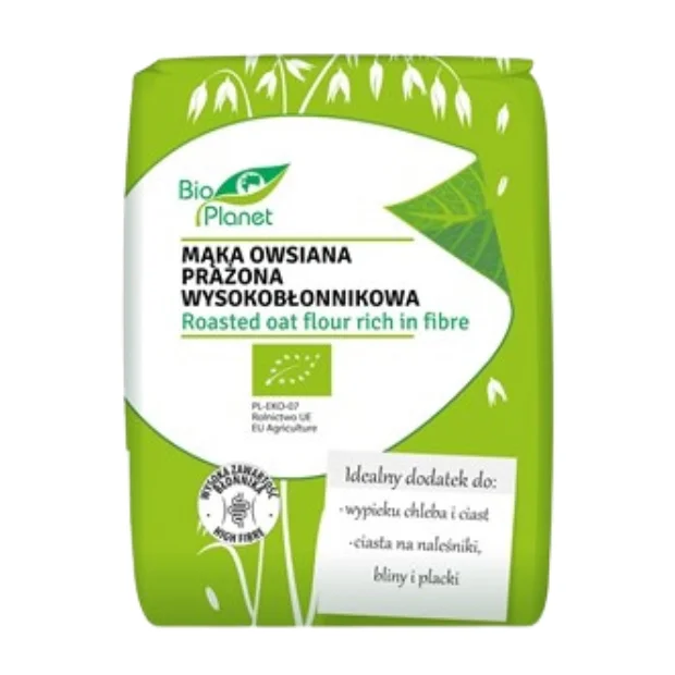 Mąka owsiana prażona wysokobłonnikowa Bio, 700 g, Bio Planet 