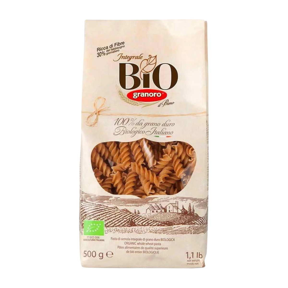Makaron fusilli pełnoziarnisty Bio, Granoro
