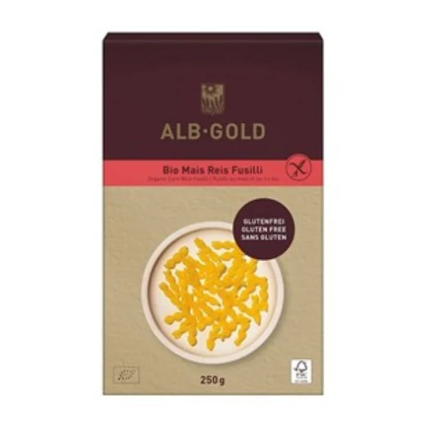 Makaron kukurydziano - ryżowy świderki bezglutenowy Bio, 250 g, Alb Gold