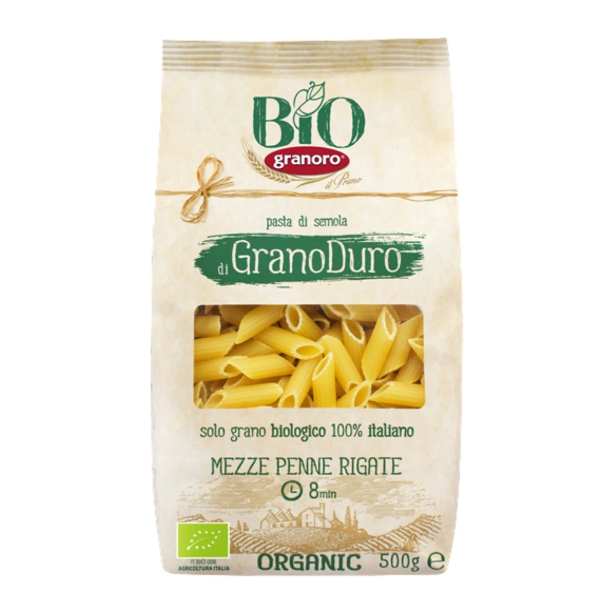 Makaron mezze penne rigate Bio, 500 g, Granoro
