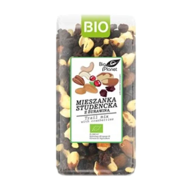 Mieszanka studencka z żurawiną Bio, 400 g, Bio Planet