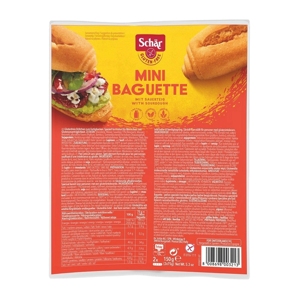 Mini baguette - bagietki do zapiekania, bezglutenowe, Schär