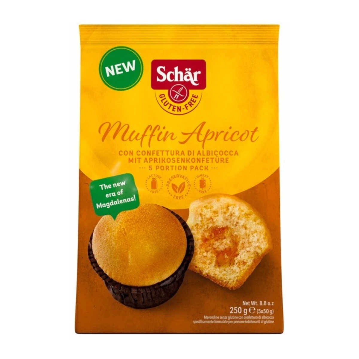 Muffin apricot - babeczki morelowe, bezglutenowe, Schär