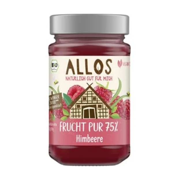 Mus malinowy 75 % owoców Bio, 250 g, Allos