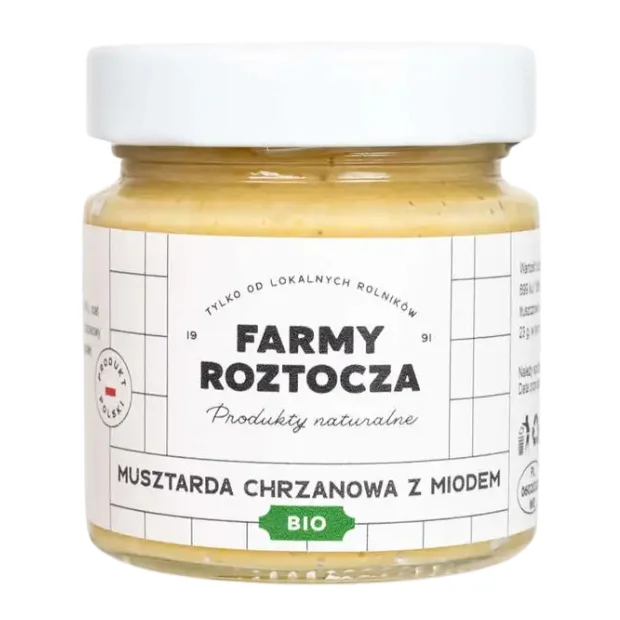 Musztarda chrzanowa z miodem Bio, 220 g, Farmy Roztocza