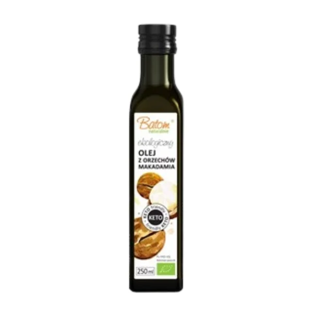 Olej z orzechów macadamia tłoczony na zimno keto Bio, 250 ml, Batom