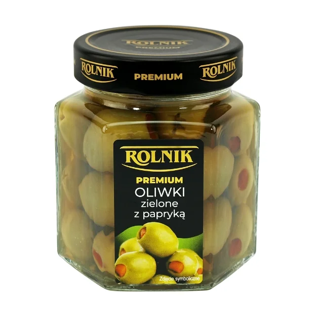 Oliwki zielone z papryką, 314 ml, Rolnik