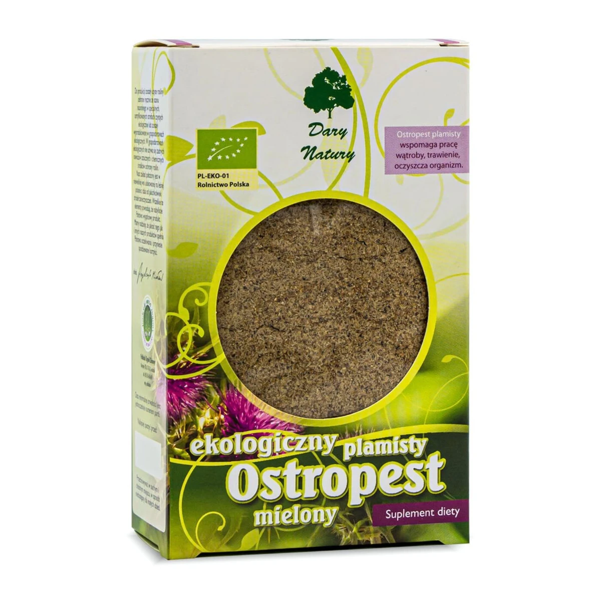 Ostropest plamisty mielony Bio, 100g, Dary Natury