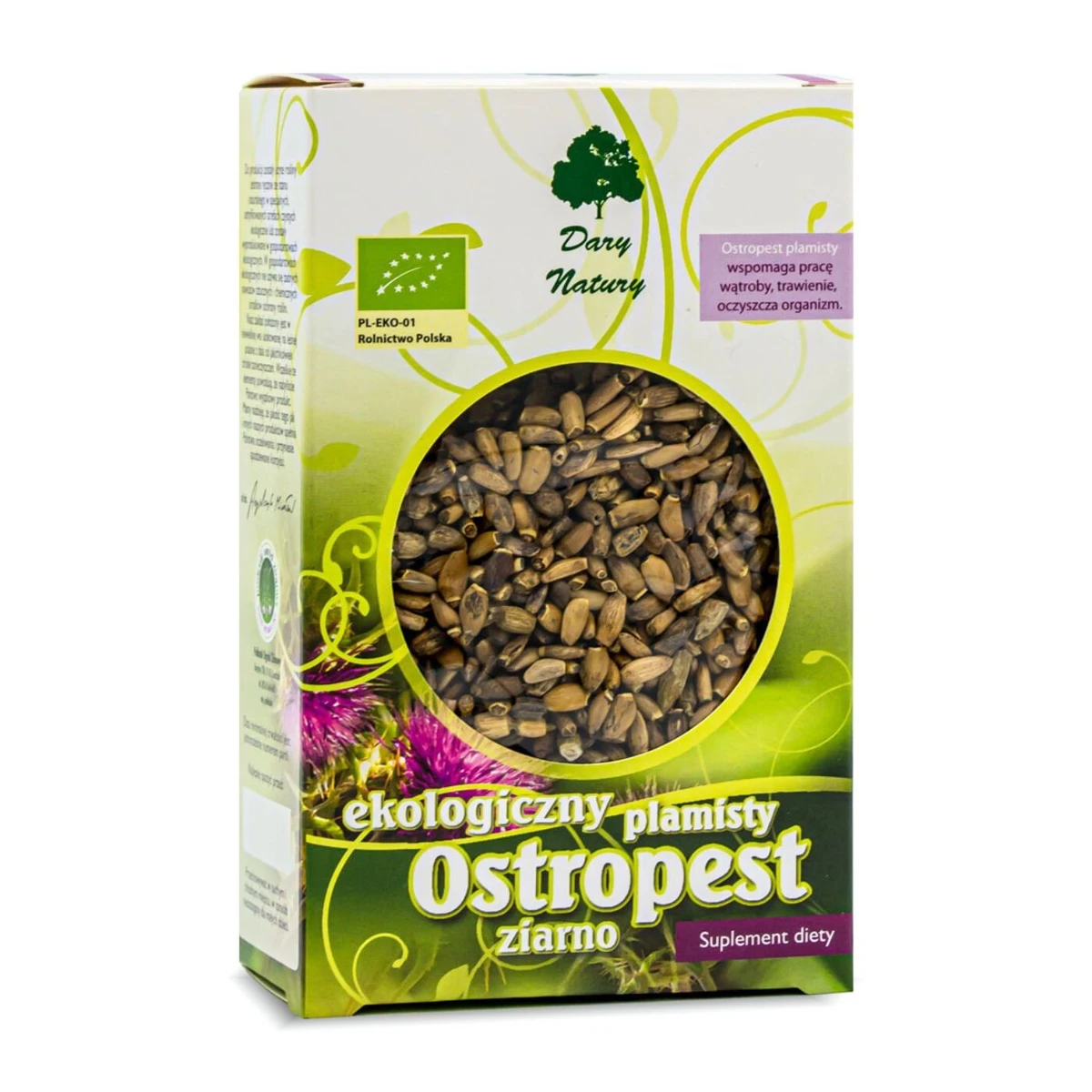 Ostropest plamisty ziarno Bio, 100g, Dary Natury