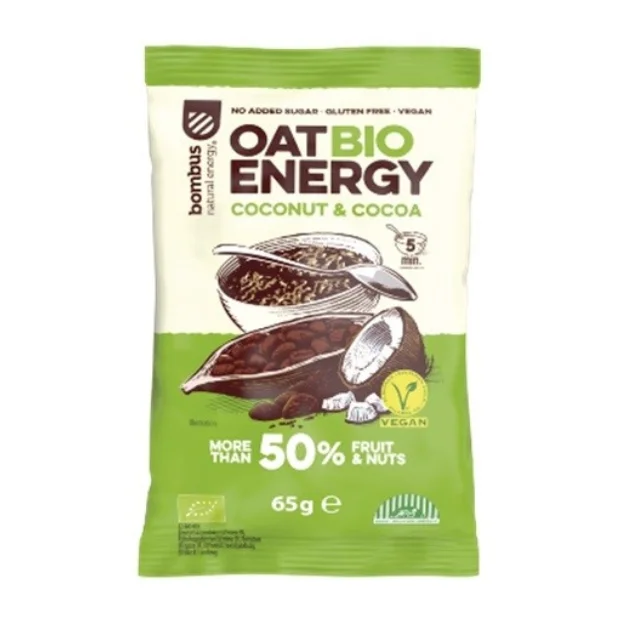 Owsianka kokos - kakao bez glutenu Bio, 65 g, Bombus