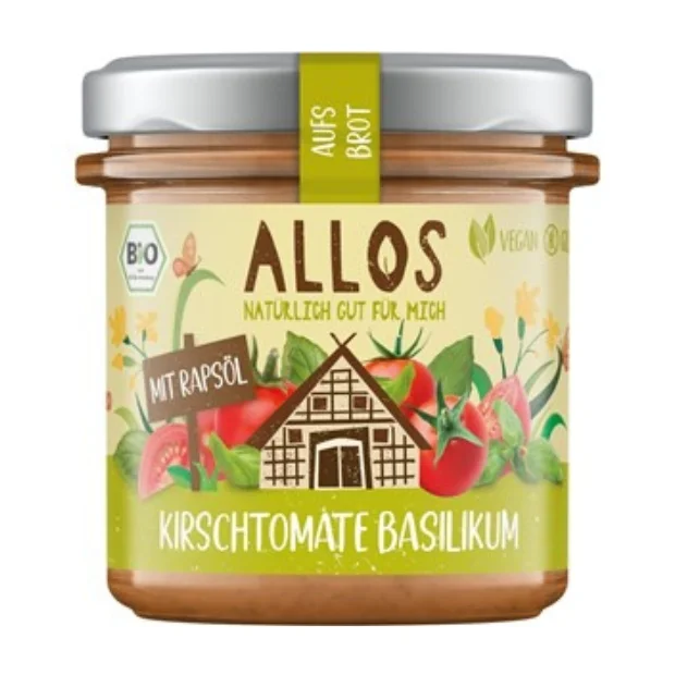 Pasta kremowa z pomidorami cherry i bazylią bezglutenowa Bio, 140 g, Allos