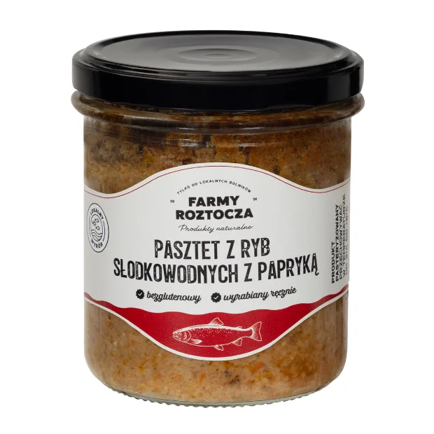 Pasztet z ryb słodkowodnych z papryką, 270 g, Farmy Roztocza