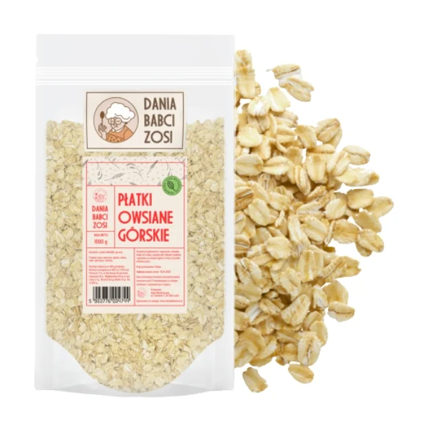 Płatki owsiane górskie, 1 kg, Dania Babci Zosi
