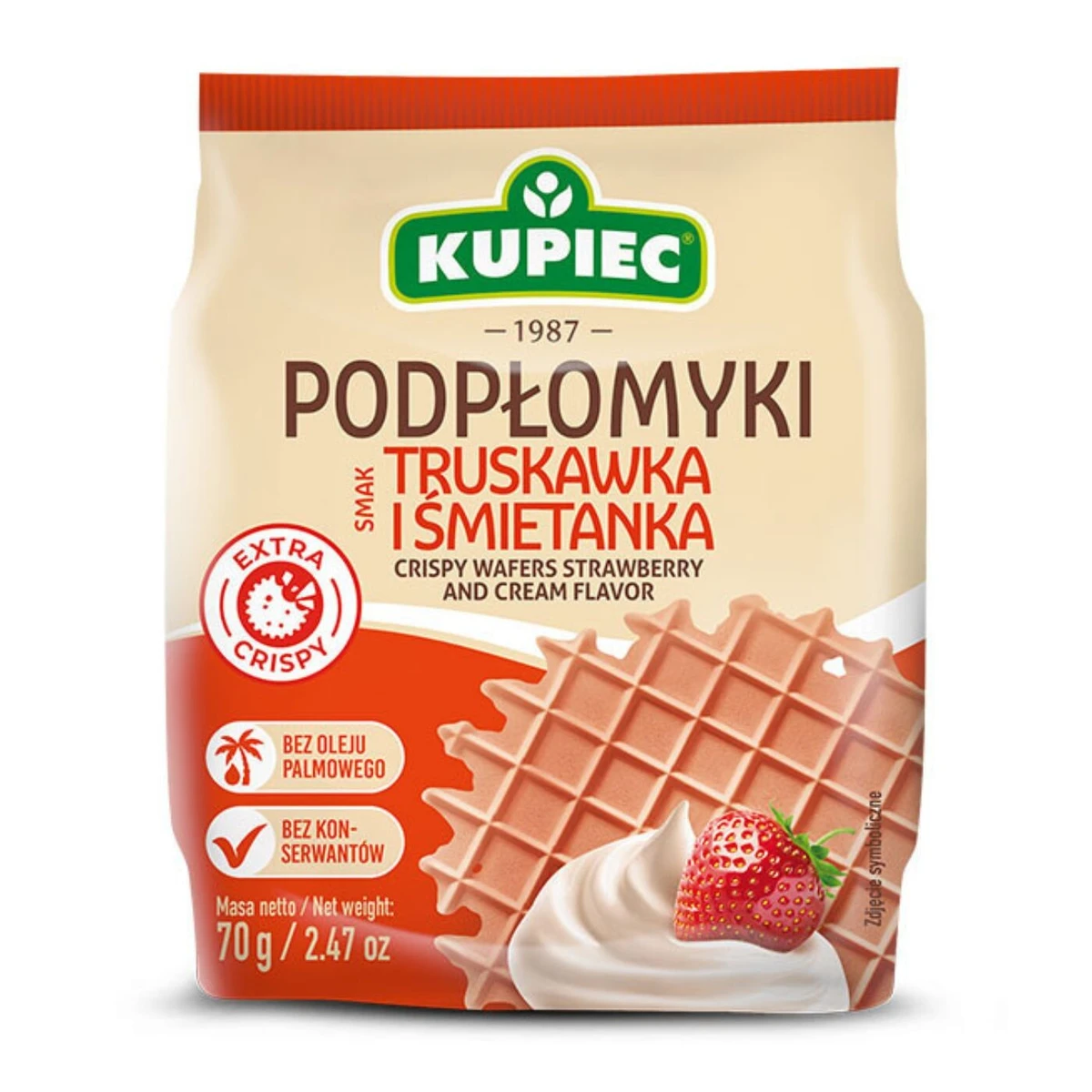 Podpłomyki o smaku truskawki i śmietanki, Kupiec