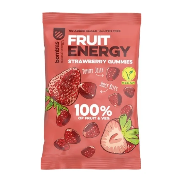 Przekąski truskawkowe 100% owoców bez glutenu, 35 g, Bombus