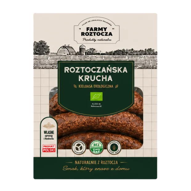 Kiełbasa Roztoczańska krucha Bio, 400 g, Farmy Roztocza