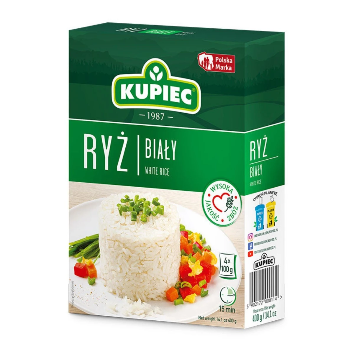 Ryż biały, saszetki, Kupiec