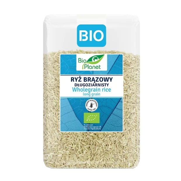 Ryż brązowy długoziarnisty bezglutenowy Bio, 2 kg, Bio Planet  