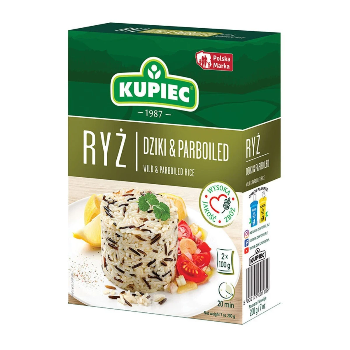 Ryż dziki i parboiled, saszetki, Kupiec