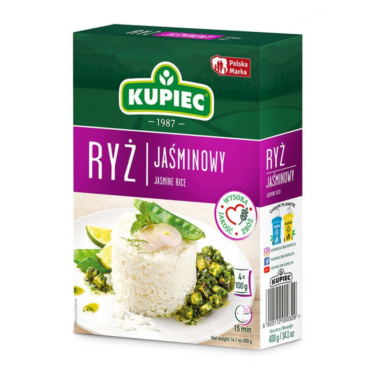 Ryż jaśminowy, saszetki, Kupiec