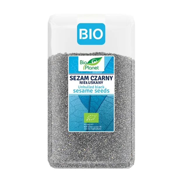 Sezam czarny niełuskany Bio, 1 kg, Bio Planet  