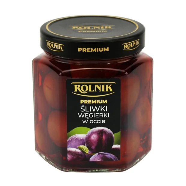 Śliwki węgierki w occie, 540 g, Rolnik