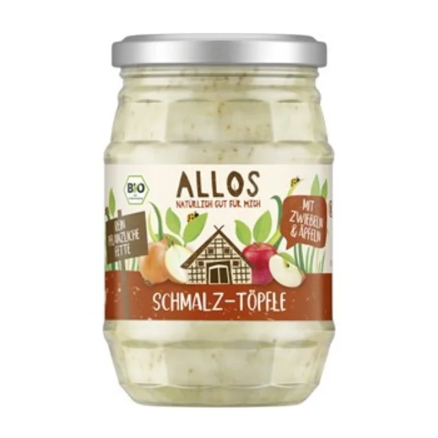 Smalczyk wegański z cebulą i jabłkiem bezglutenowy Bio, 250 g, Allos