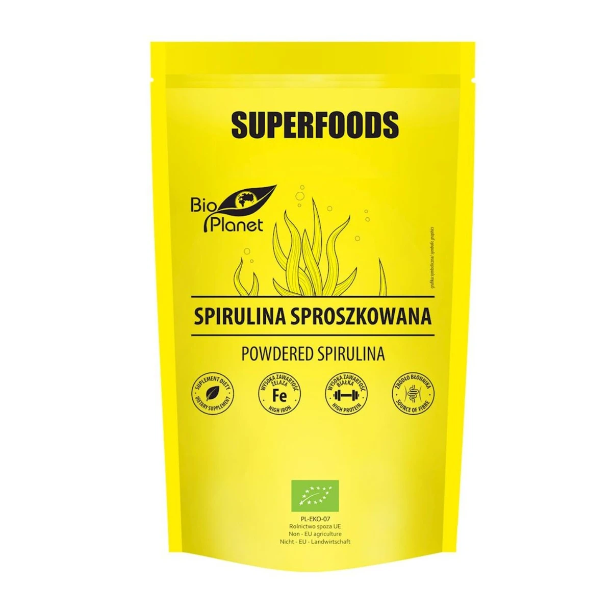 Spirulina sproszkowana Bio, 200g, Bio Planet