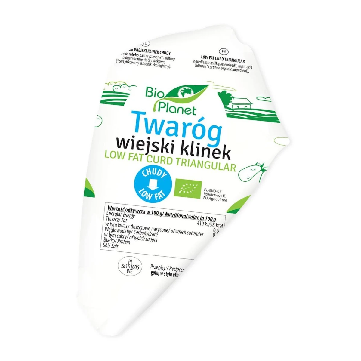 Twaróg wiejski klinek chudy Bio, Bio Planet