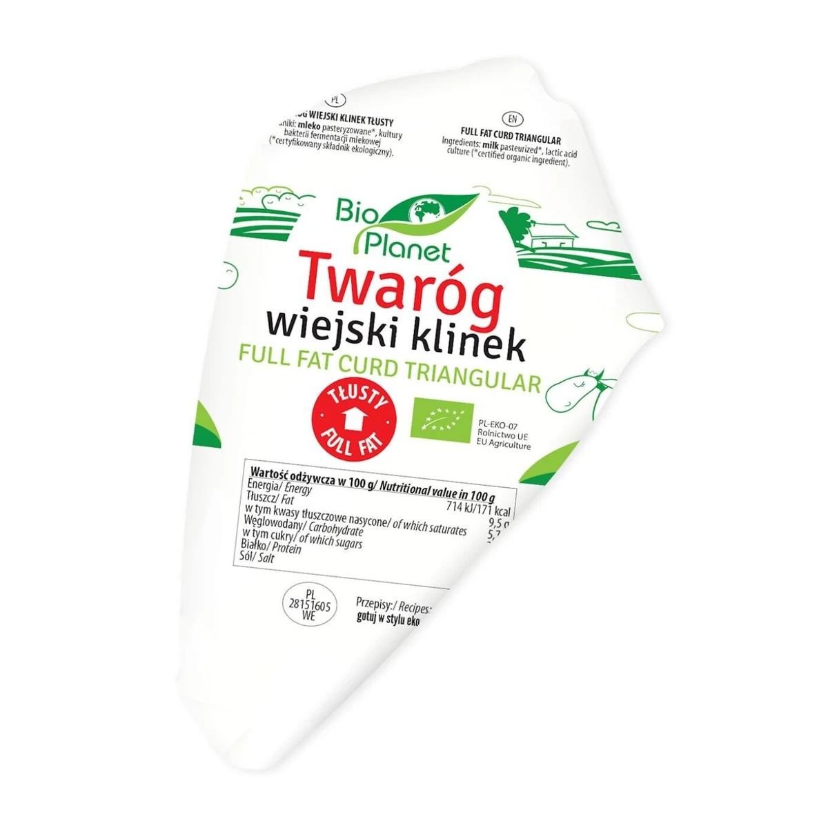 Twaróg wiejski klinek tłusty Bio, Bio Planet