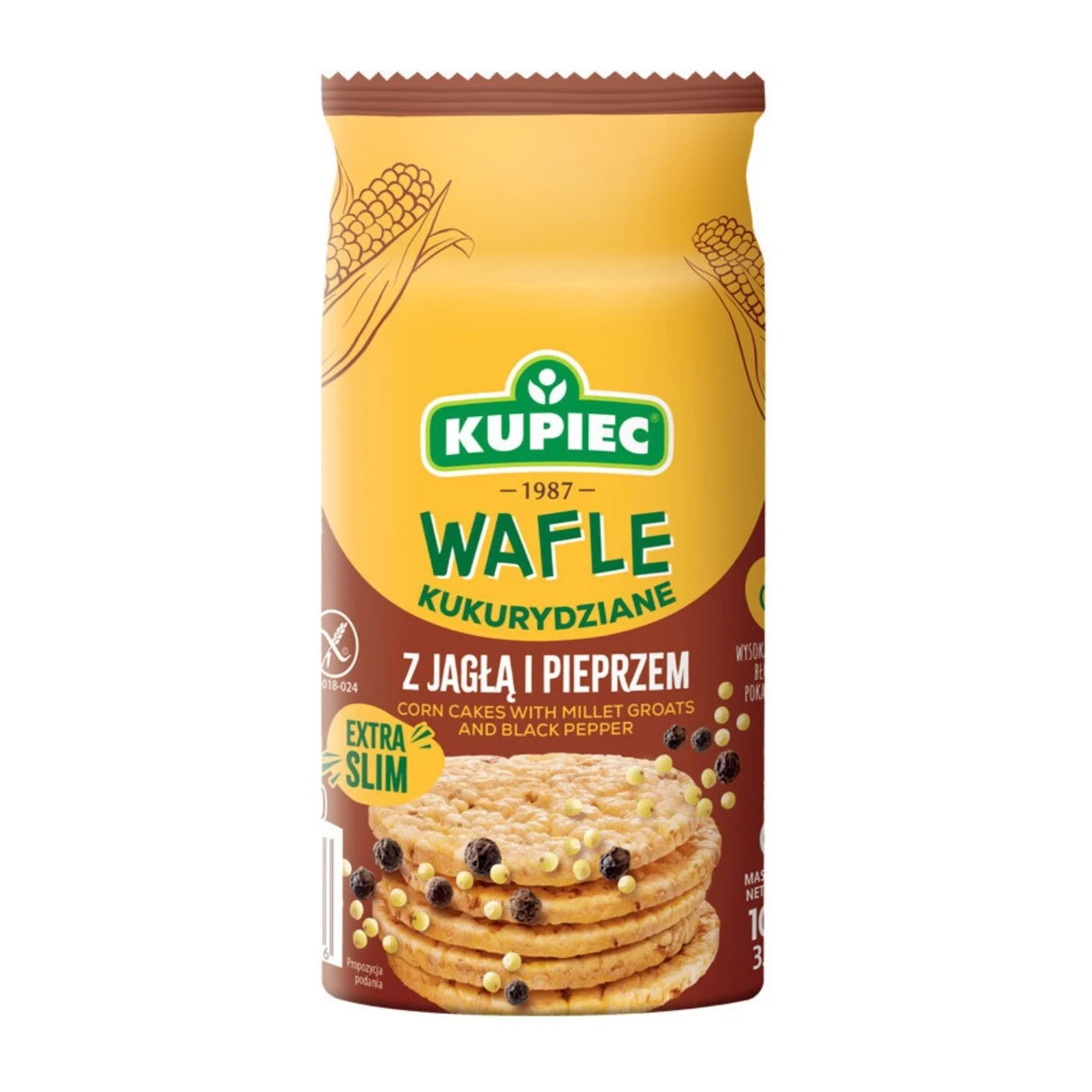 Wafle kukurydziane z jagłą i pieprzem, Kupiec  