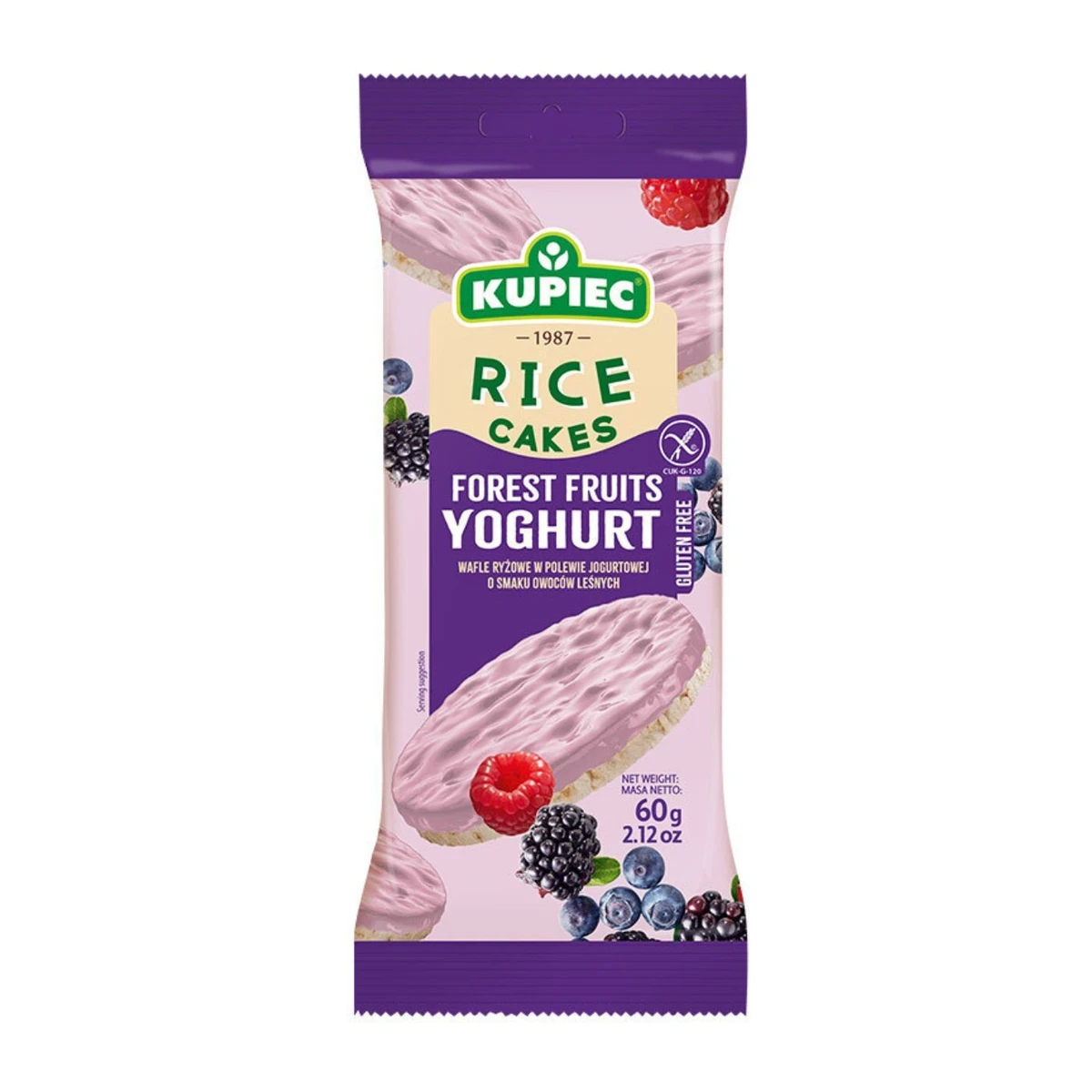 Wafle ryżowe w polewie jogurtowej o smaku owoce leśne, Kupiec
