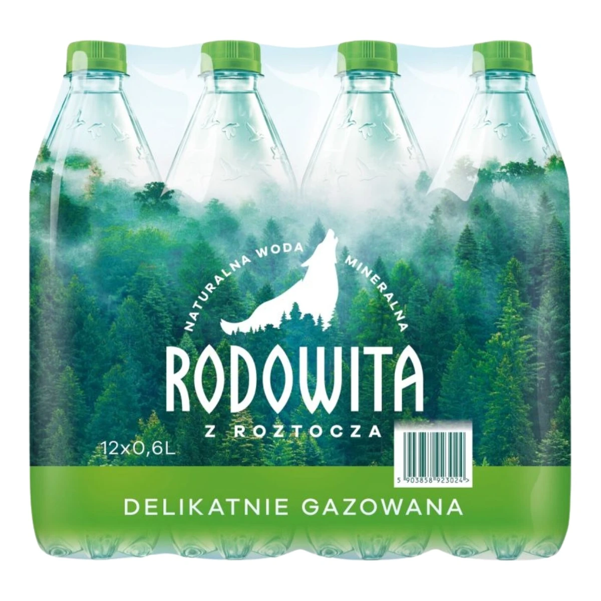 Woda mineralna delikatnie gazowana 12 x 600 ml, Rodowita z Roztocza