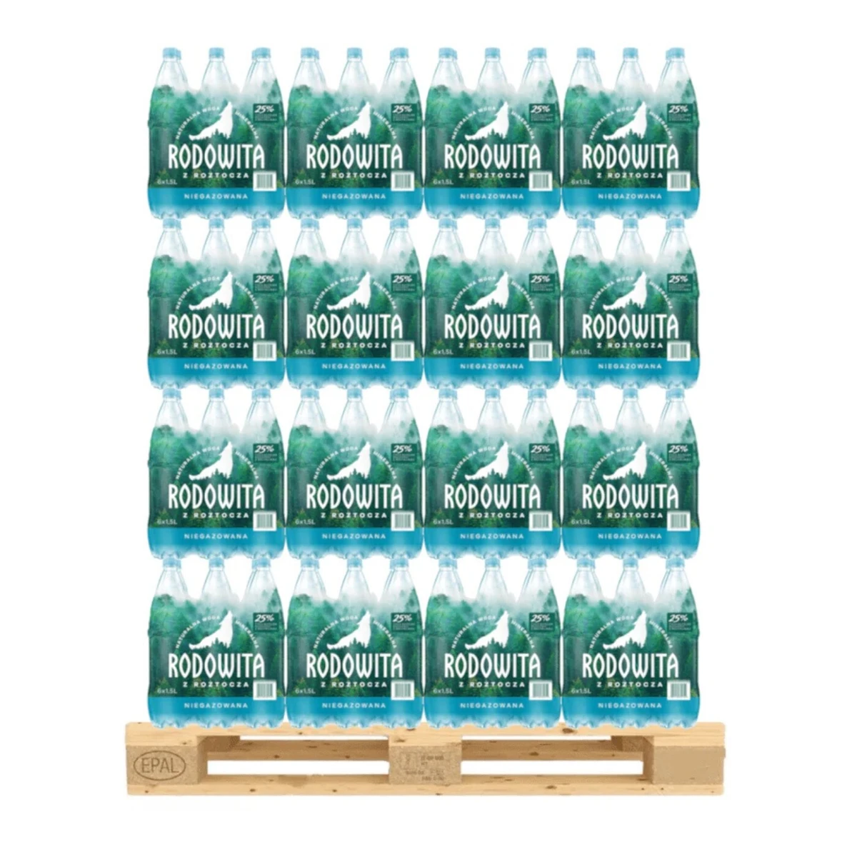 Woda mineralna niegazowana, 1,5l, paleta 456 szt., Rodowita z Roztocza