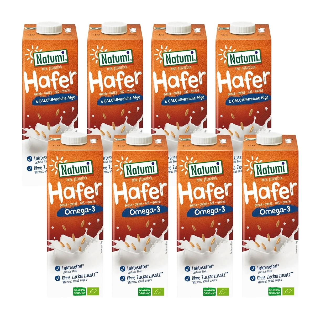 Zestaw napojów: owsiany Omega-3, owsiany z algami morskimi (wapń) bez dodatku cukrów BIO