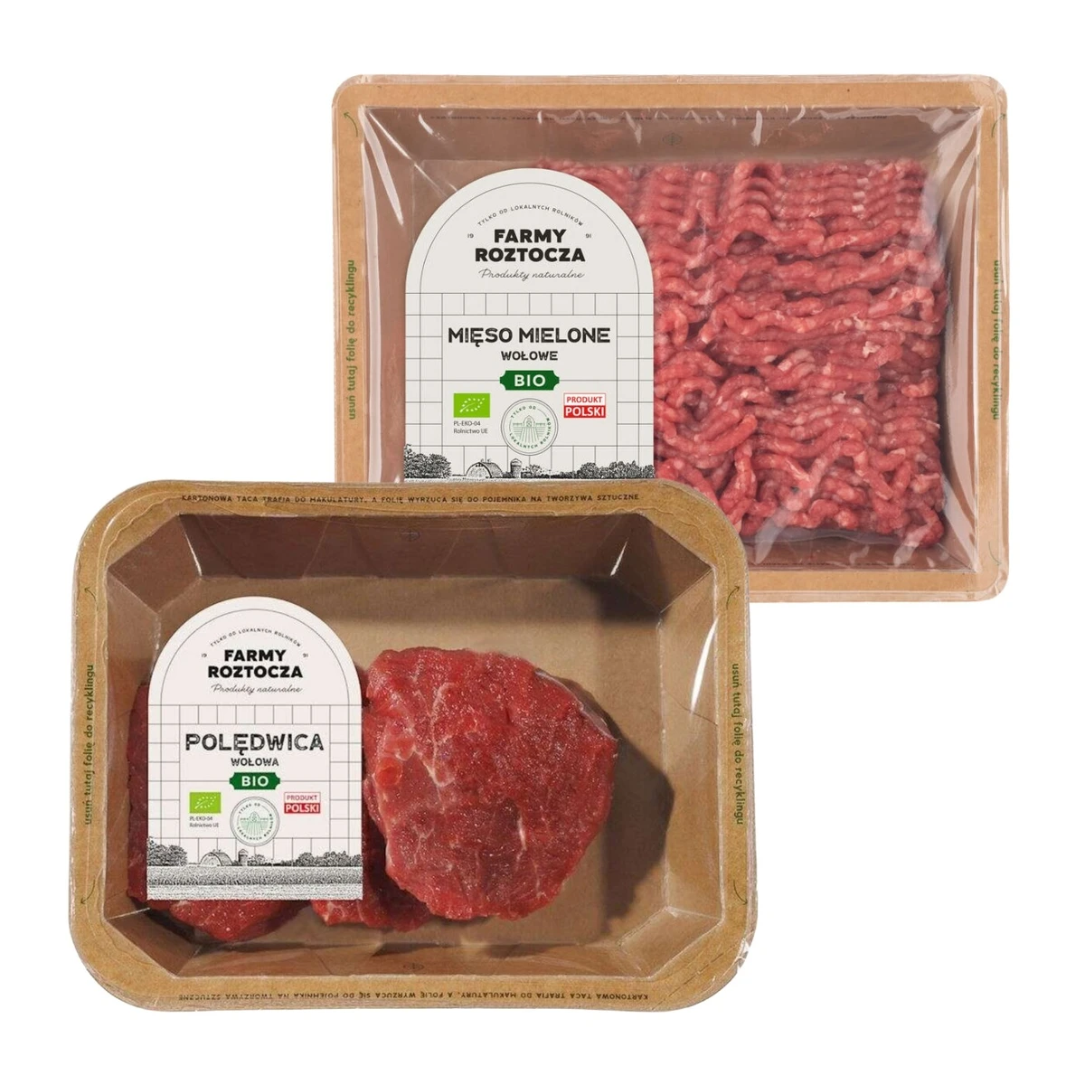 Zestaw mięsa Bio: polędwica wołowa, mielone wołowe, Farmy Roztocza