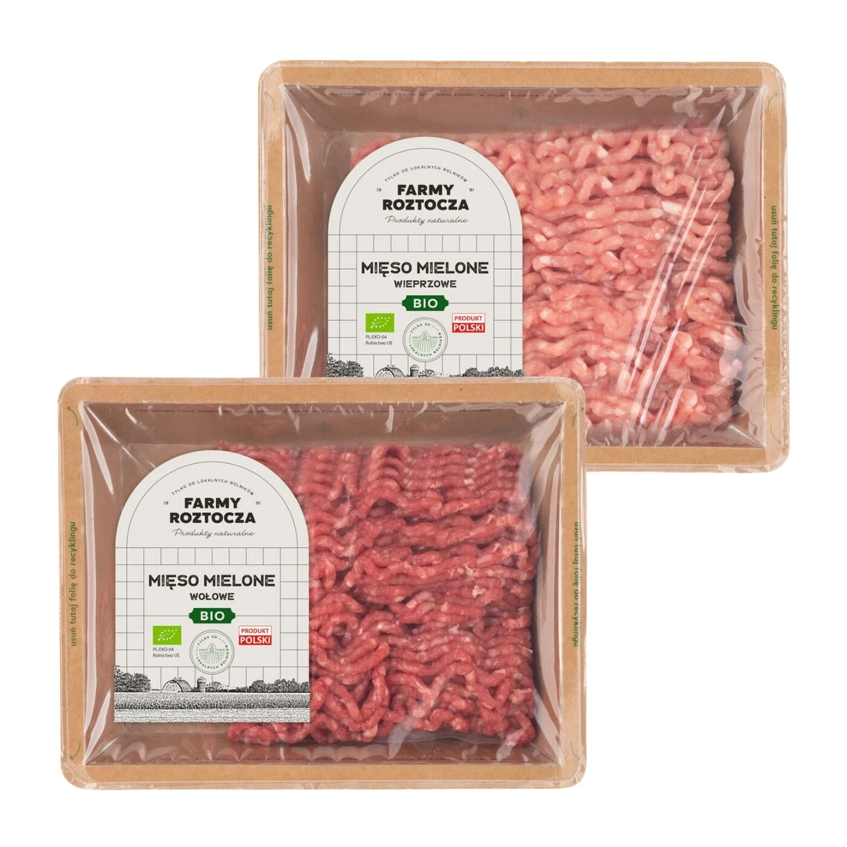 Zestaw mięsa Bio: mielone wołowe, mielone wieprzowe, Farmy Roztocza