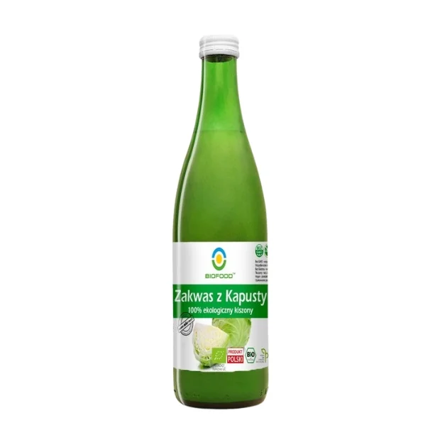 Zakwas z kapusty 100% ekologiczny kiszony, 500 ml, Biofood